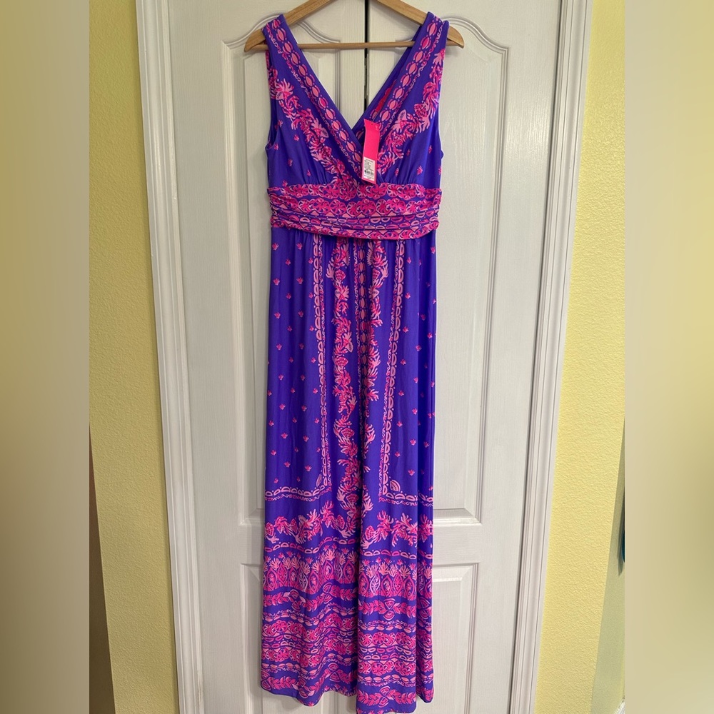 Lilly Pulitzer Margarita Maxi Dress Size M in Purple Coral Craze